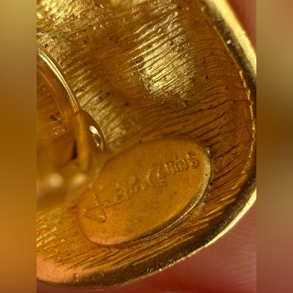 Vintage Jackie Collins Gold Plated Swarovski Crystal Bracelet & Earrings Set - Picture 10 of 14